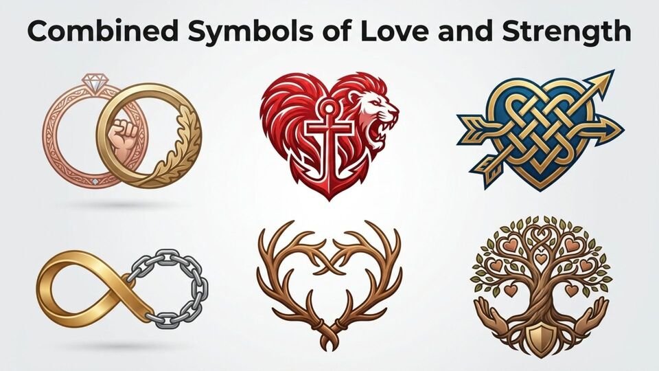 Combined Symbols of Love and Strength