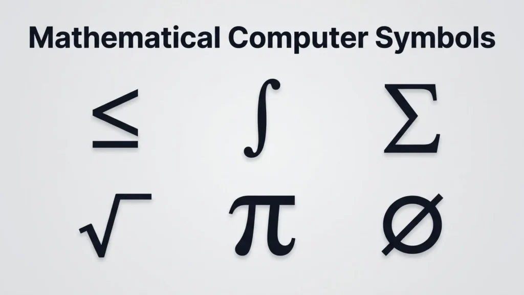 Mathematical Computer Symbols